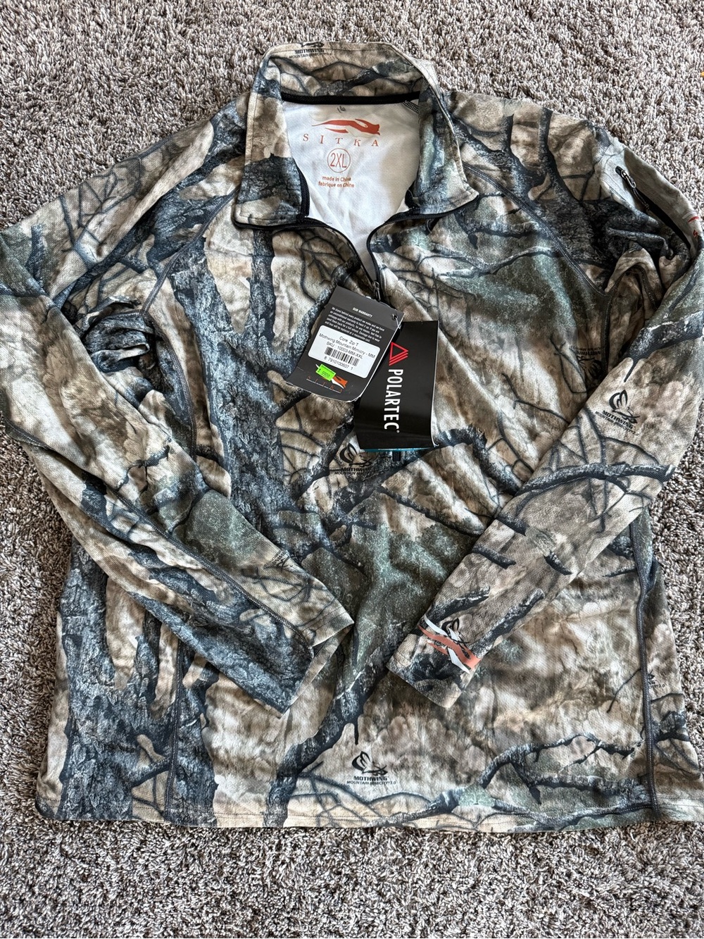 NWT Sitka Gear Core Midweight Zip-T Mothwing Mountain Mimicry Camo 2XL Rare